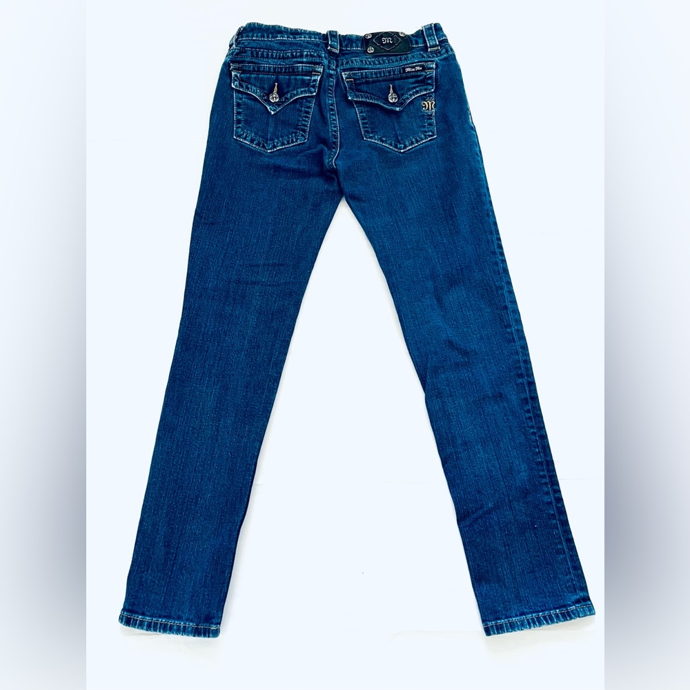 Miss Me Jeans Women’s 30 X 31 Blue Skinny Mid Rise Stretch Denim Rocker - Picture 3 of 10